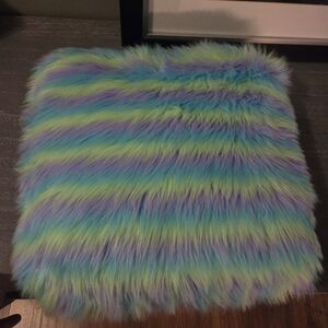 Colorful Faux Fur Pillow